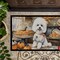 Edge Collections - 24" x 36" - Multicolor - Bichon Frise Fall Kitchen Pumpkins Doormat - 1 Piece